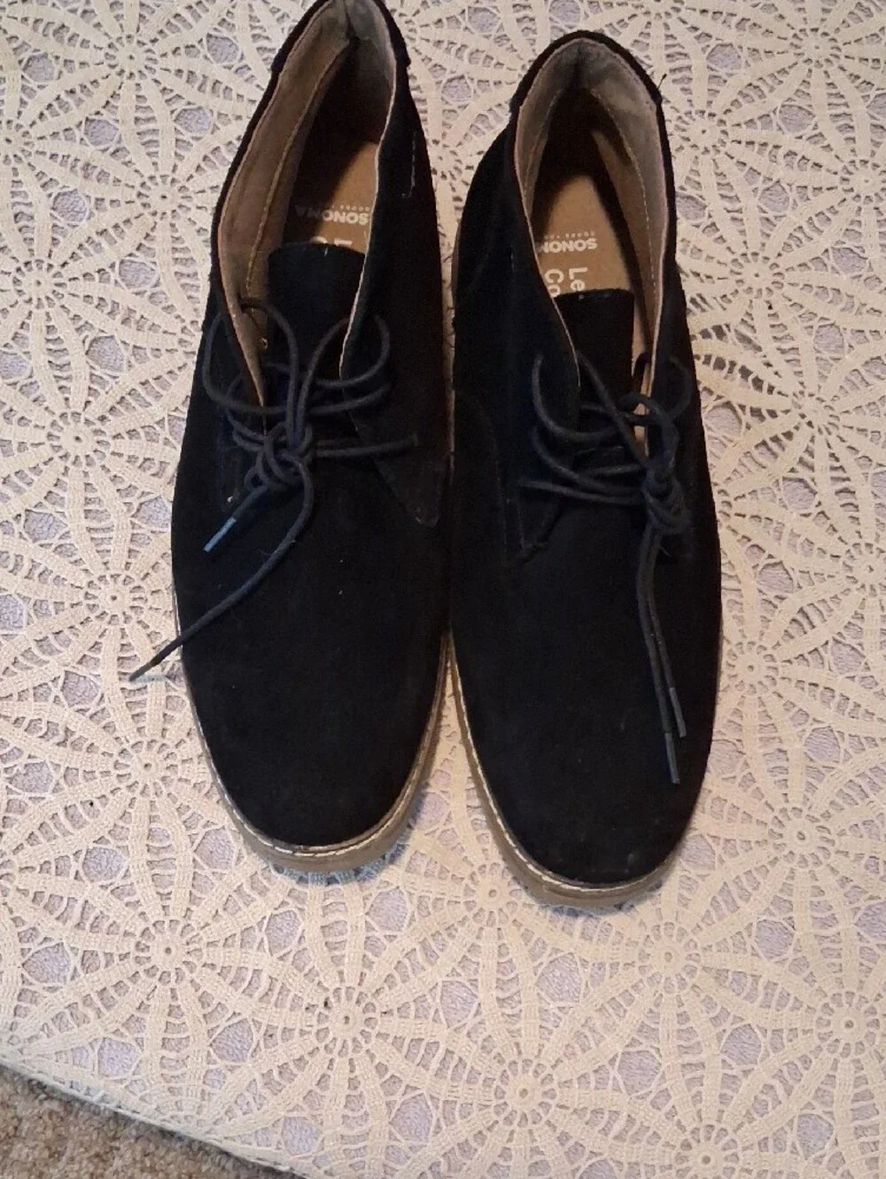 Sonoma Black Suede Chukka Boots with Tan Outsole